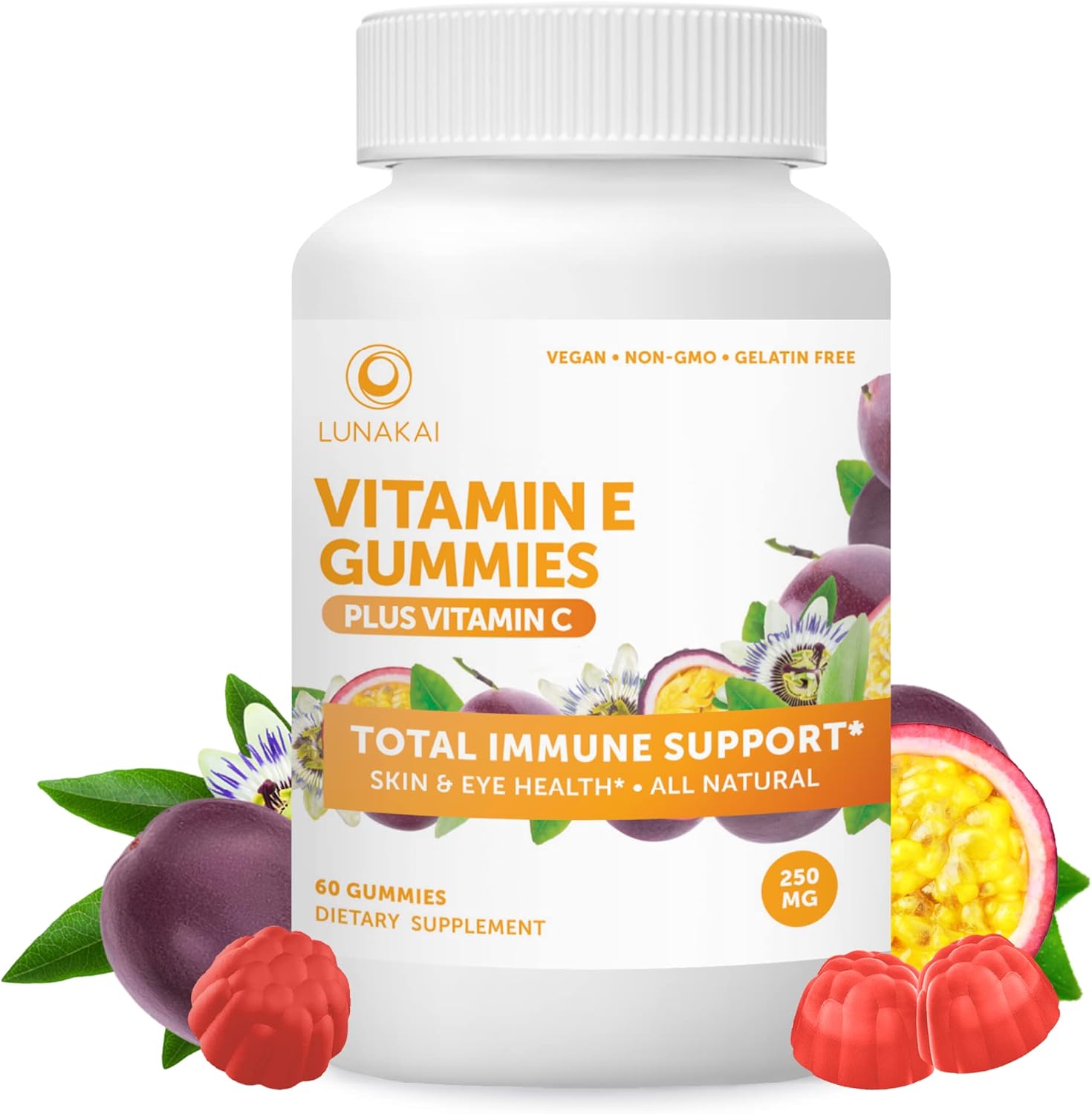 Vitamin E Gummies with Vitamin C 250 mg 1000 iu Natural