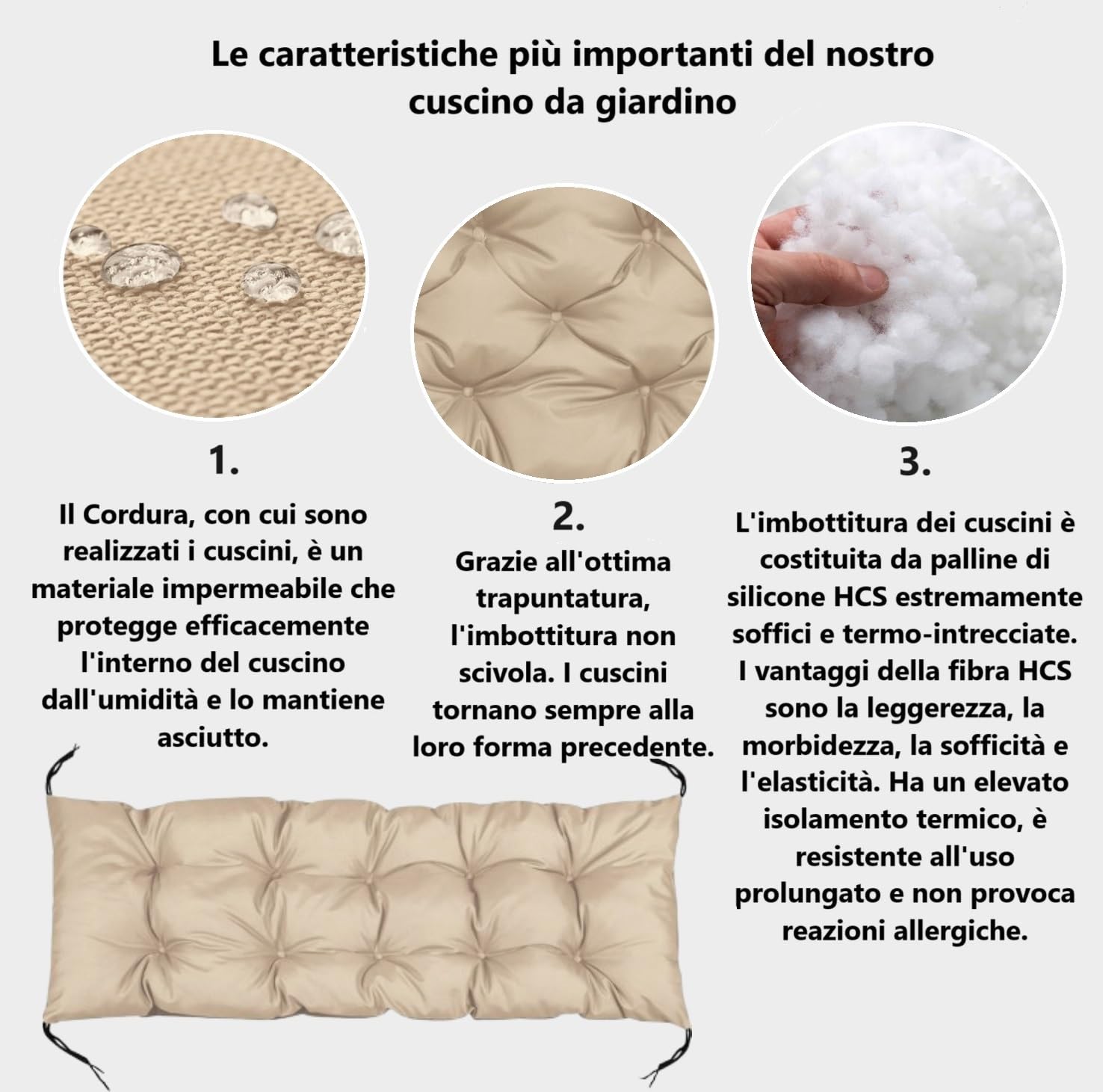 Set di cuscini per pallet 2 pezzi: cuscino per seduta 120 x 80 cm, schienale 120 x 40 cm – imbottitura morbida, facile da pulire, resistente all’acqua