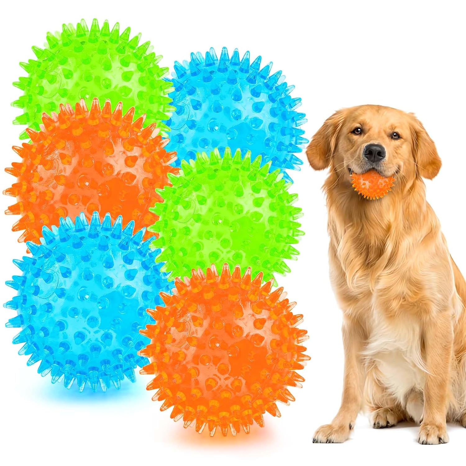 Puppy Toy 2 5 Squeaky Dog Balls Toys and Spikey Dog Ball for Aggressive Chewers for Small Dogs