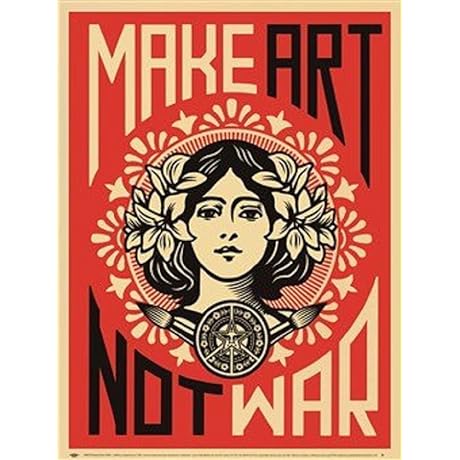 Library Images Make Art Not War Poster