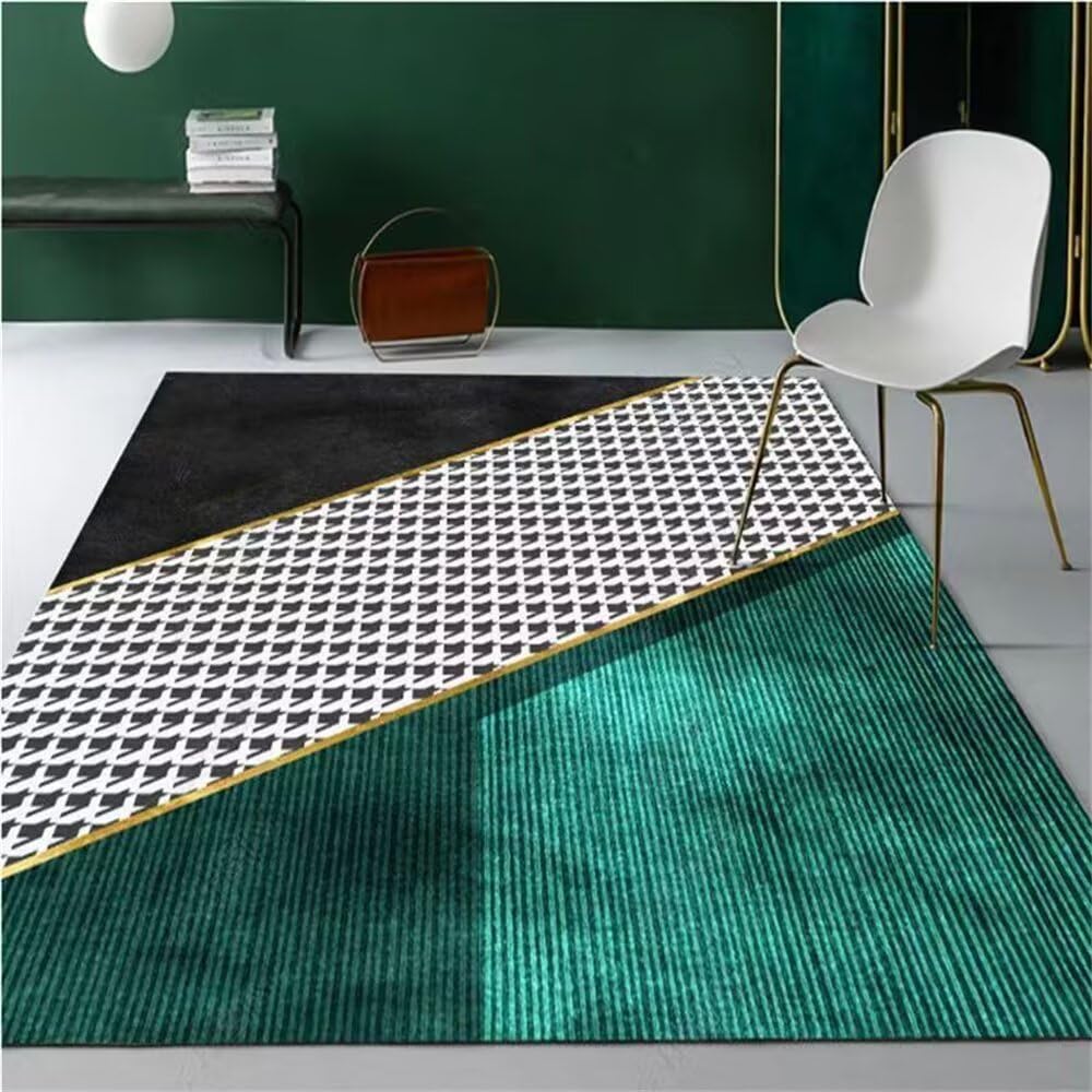 Tapis de cuisine devant evier antidérapant 70x140 grand tapis entree vert noir