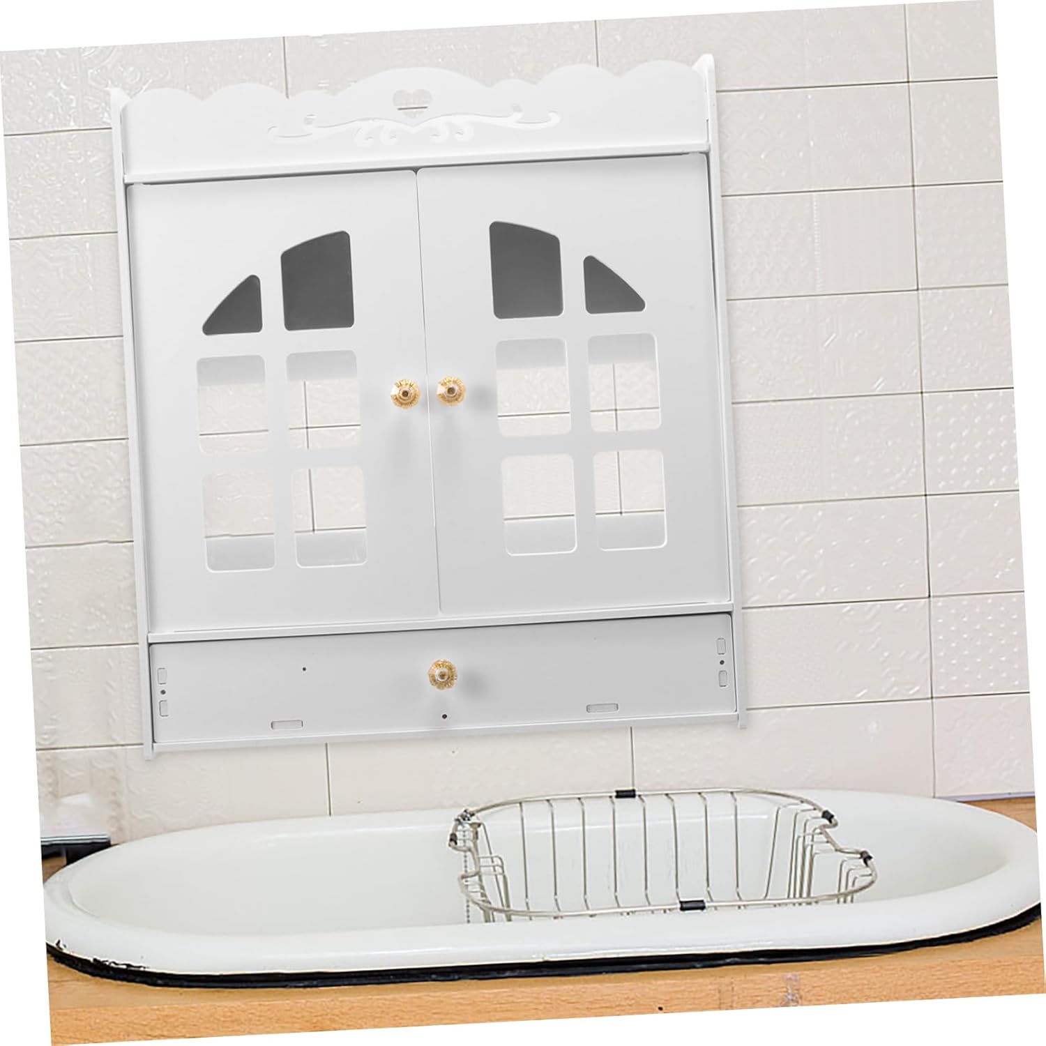 jojofuny Bathroom Organizer Wall Mounted Storage Cabinet Capacity Shelf for Cosmetics Sanitary Products Space Saving Design for Compact Bathrooms Minimalist Style