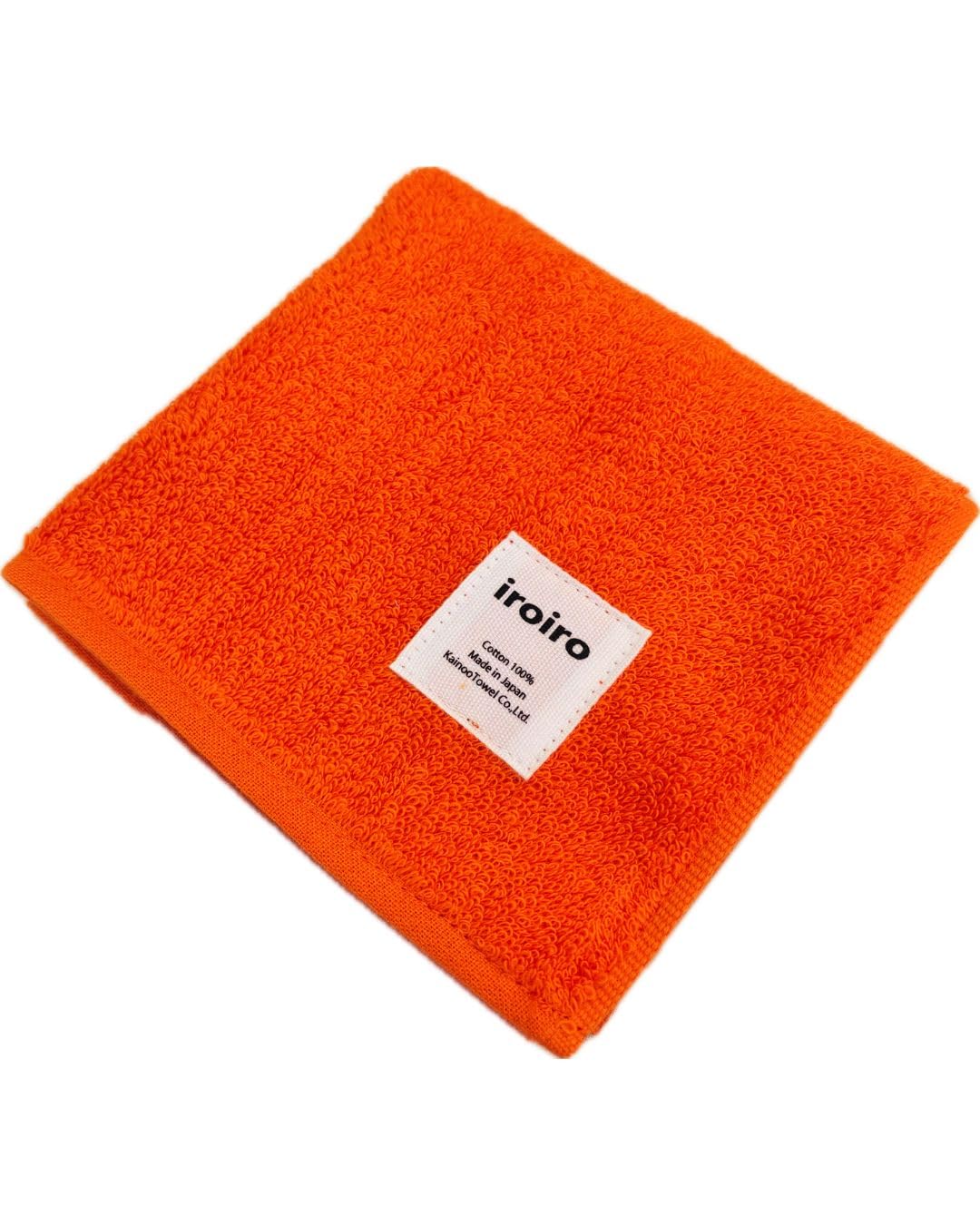 Imabari Towel, iroiro Towel Handkerchief, Collection, 9.8 x 9.8 inches (25 x 25 cm), Made in Japan, 100% Cotton, Gift, Fluffy, Soft, Skin-friendly, Cute, Seaweed Towel (Orange) : Home & Kitchen