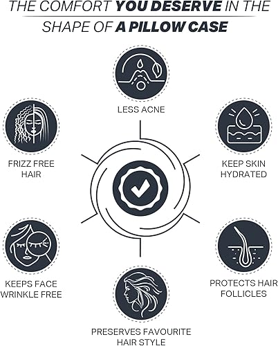 Miniatura 5 de Al Ahmedani Linen Juego de 2 fundas de almohada de satén rosa para cabello y piel, tamaño estándar, fundas de almohada de satén con cierre de sobre,