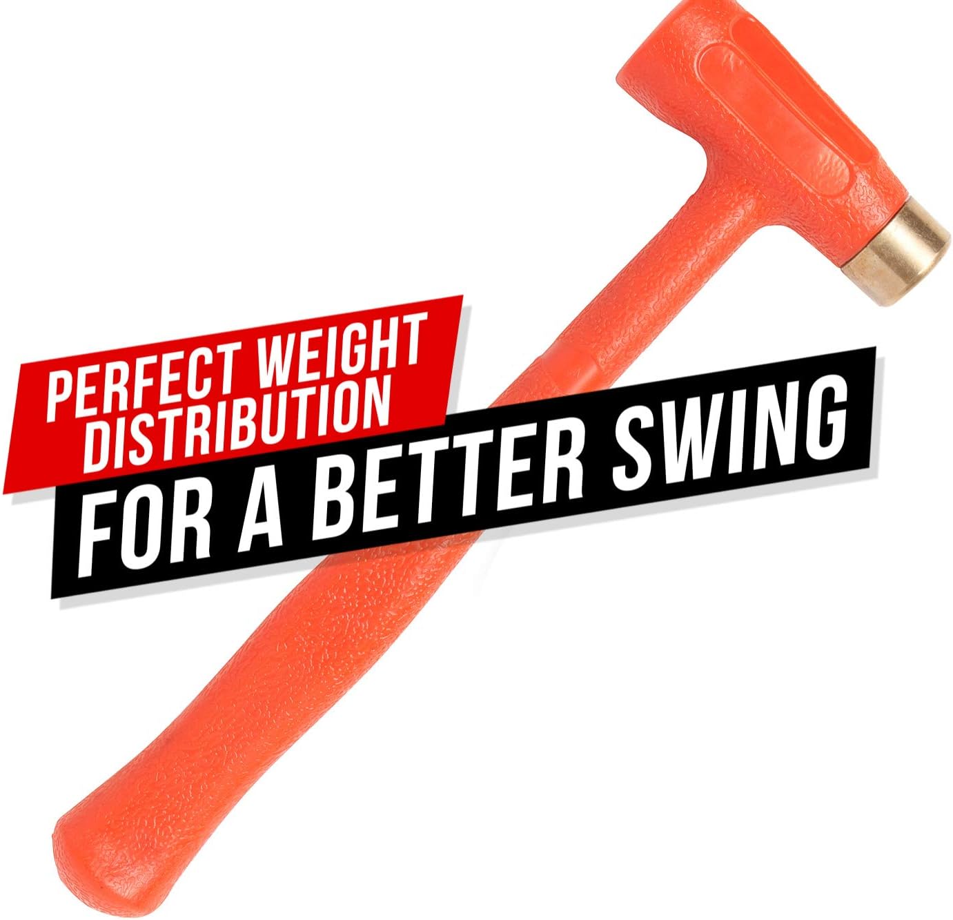 Tuffman Tools, Dead Blow Hammer 1.5lb (24oz) - Unibody Molded, Rebound & Spark Resistant Brass Hammer with Dual Head Brass Tip - Ideal for Precision Work Gunsmith Machinist Tools
