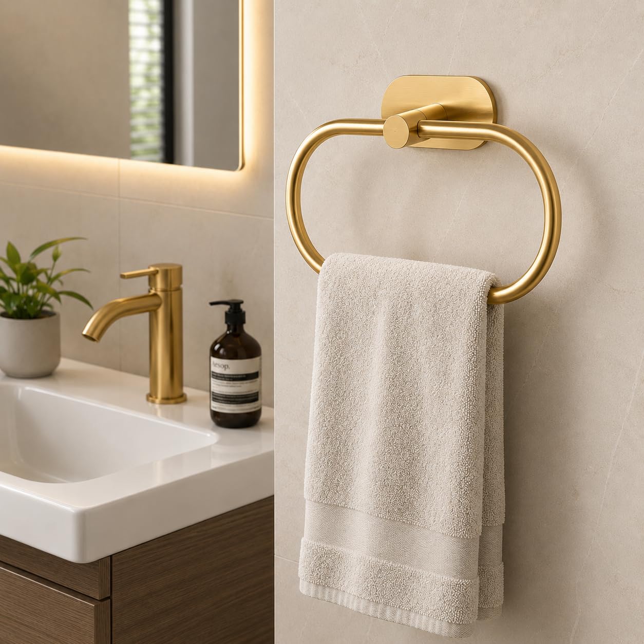 Self Adhesive Towel Ring Holder - No Drill! -2