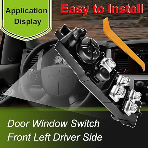 Vista 6 de 56049805AB Interruptor de ventana eléctrica maestro para Dodge Ram 1500 2500 3500 2001-2003, 2001-2003 Durango, 2001-2004 Dakota Quad Cab, 2005-2009