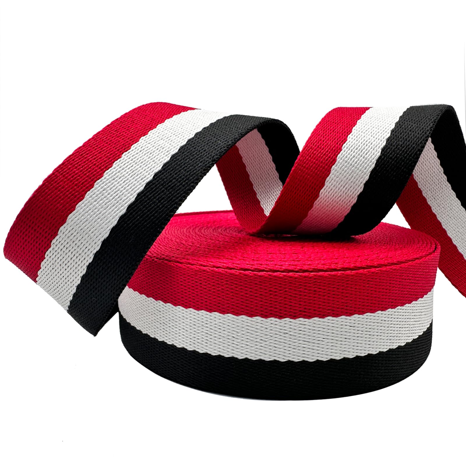Dortrue Polyester Webbing Strap inch Wide 12 Yard Striped Nylon Webbing  for Bag Straps Replacement Crossbody,Shoulder Straps for Bags,Camera Purse