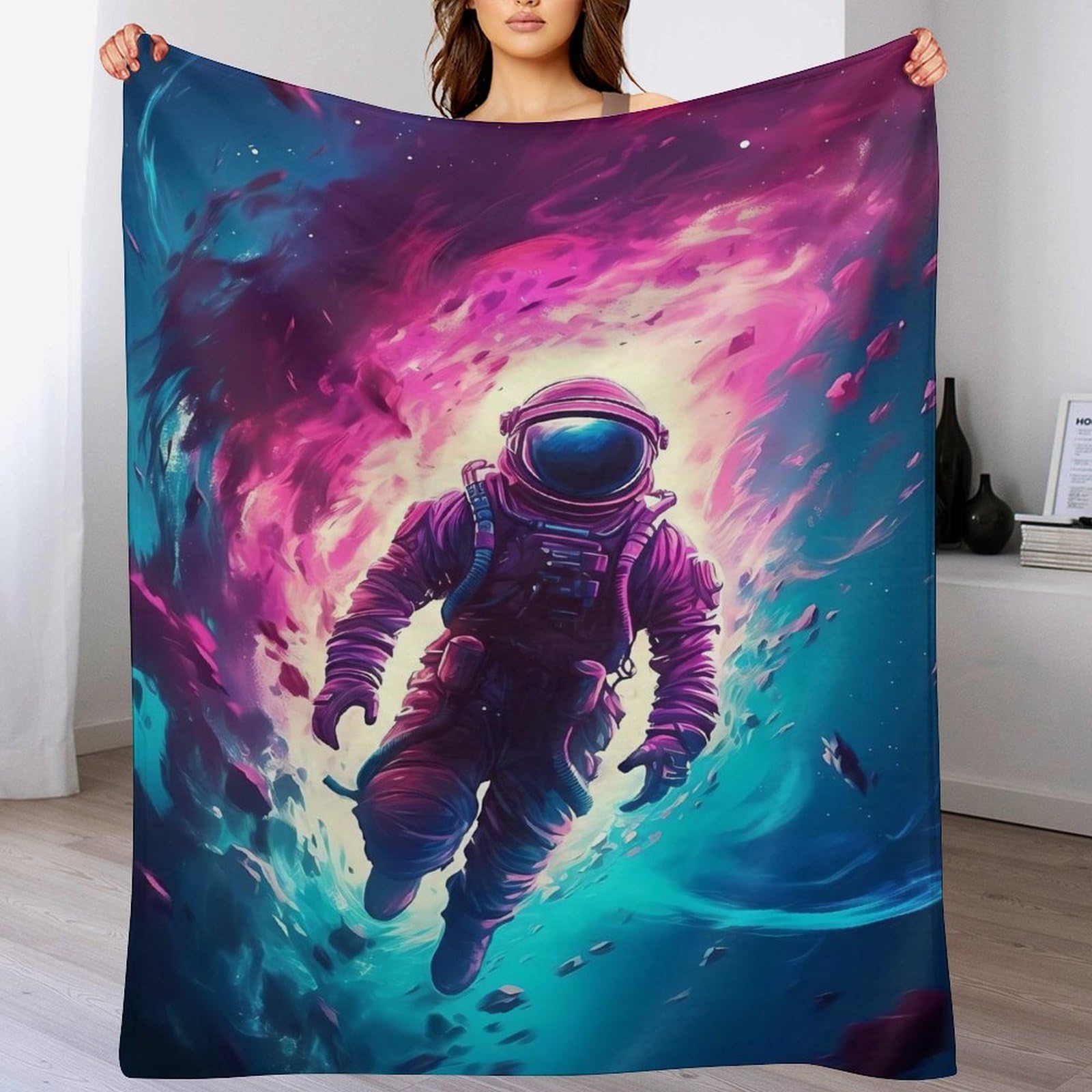 Couvre-lit astronaute haut de gamme jeté de canapé en flanelle de polyester premium