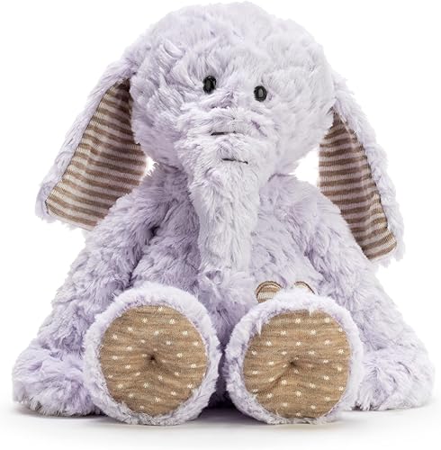 DEMDACO Purple Elephant Critter Buddies - Animal de peluche para niños de 12 pulgadas