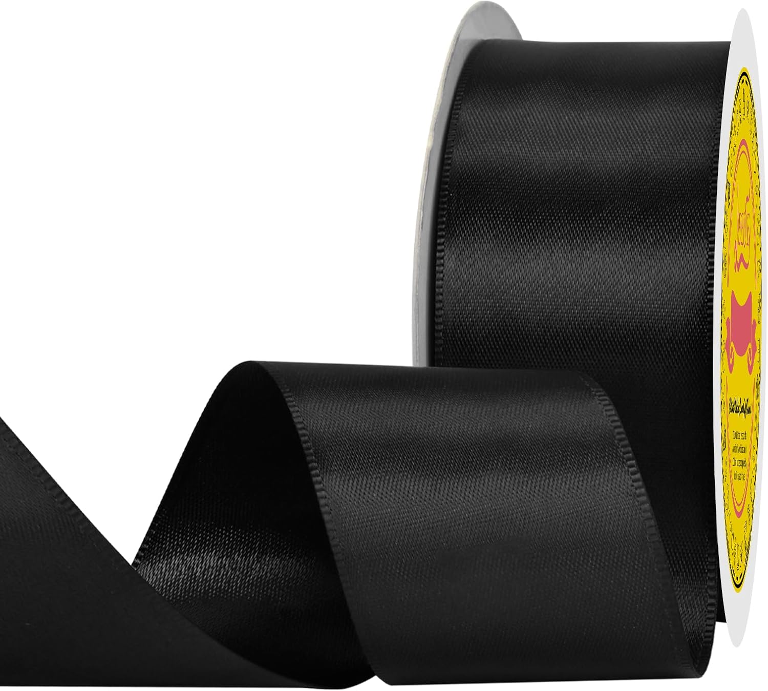 Amazon.com: LEEQE Double Face Black Satin Ribbon 1-1/2 inch X 25 Yards ...