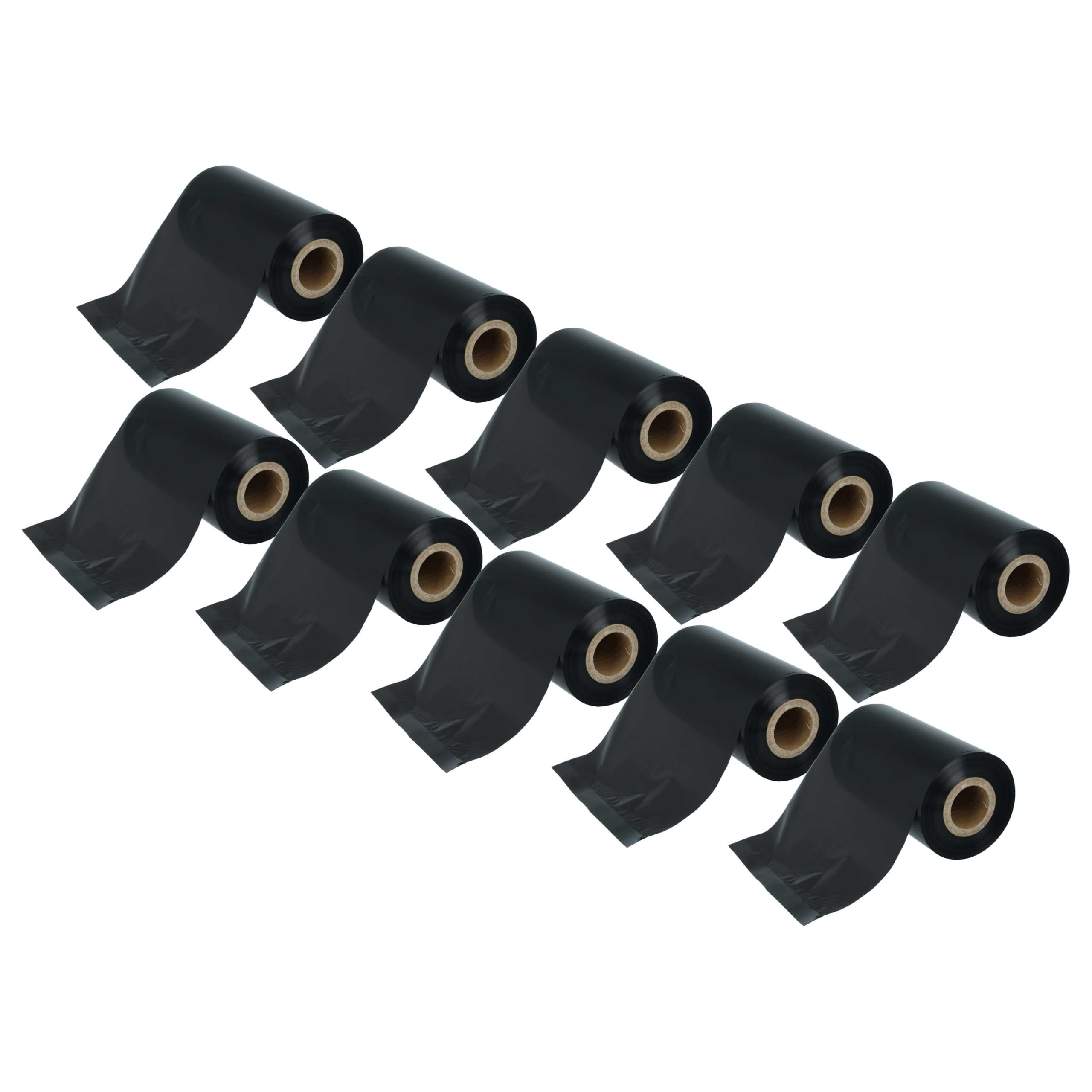 vhbw 10 x taśma termotransferowa kompatybilna z drukarką Valentin Vario Pica, seria II, odporna na wycieranie, 110 mm x 300 m, wosk plus, czarna