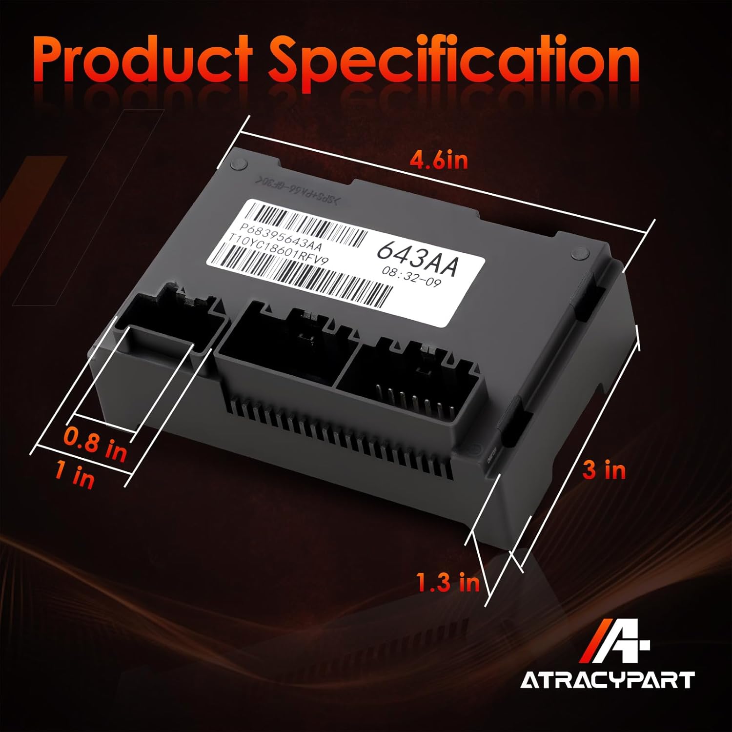 68395643AA Transfer Case Control Module Compatible with 2011-2013 Jeep Grand Cherokee & Dodge Durango 3.6L V6 /5.7L V8 - Replaces 56029423AK RL029423AJ 56029423AJ RL029423AI 56029423AI