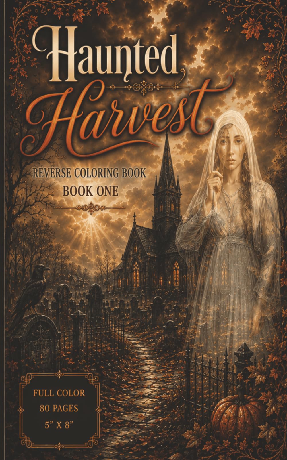 "Haunted Harvest" Reverse Coloring Book, Book One