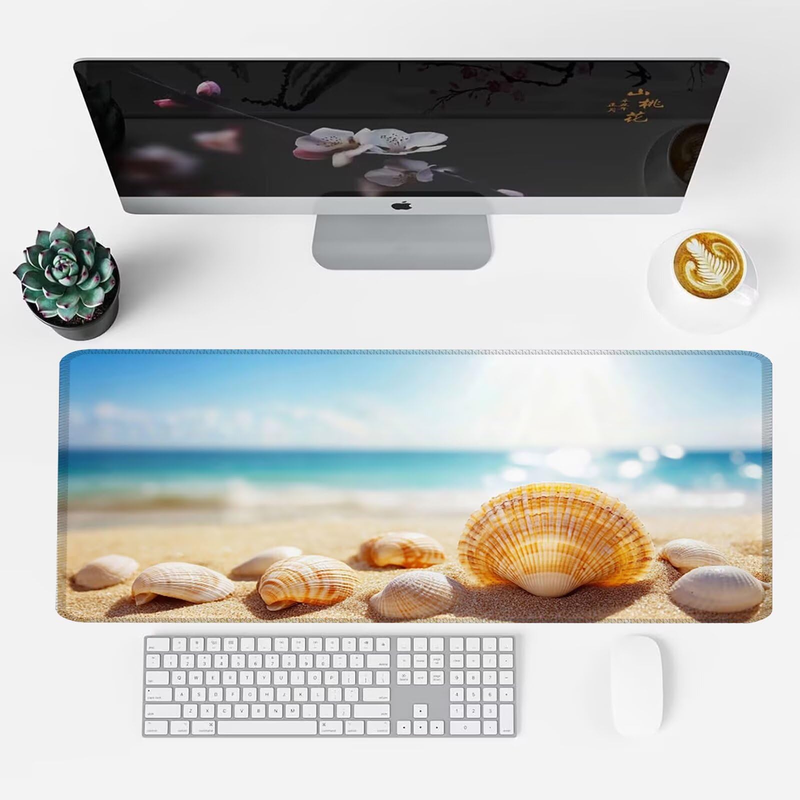 Podkładka pod mysz, XXL 1200 x 600 podkładka pod mysz dla graczy, wodoodporna gumowa podstawa, duża podkładka pod mysz do gier na biurko zszyte krawędzie wodoodporna antypoślizgowa do biura plaża