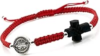 Vista 2 de St Benedict Medal Adjustable Red String Protection Bracelet for Mens Pulsera San Benito para Hombre