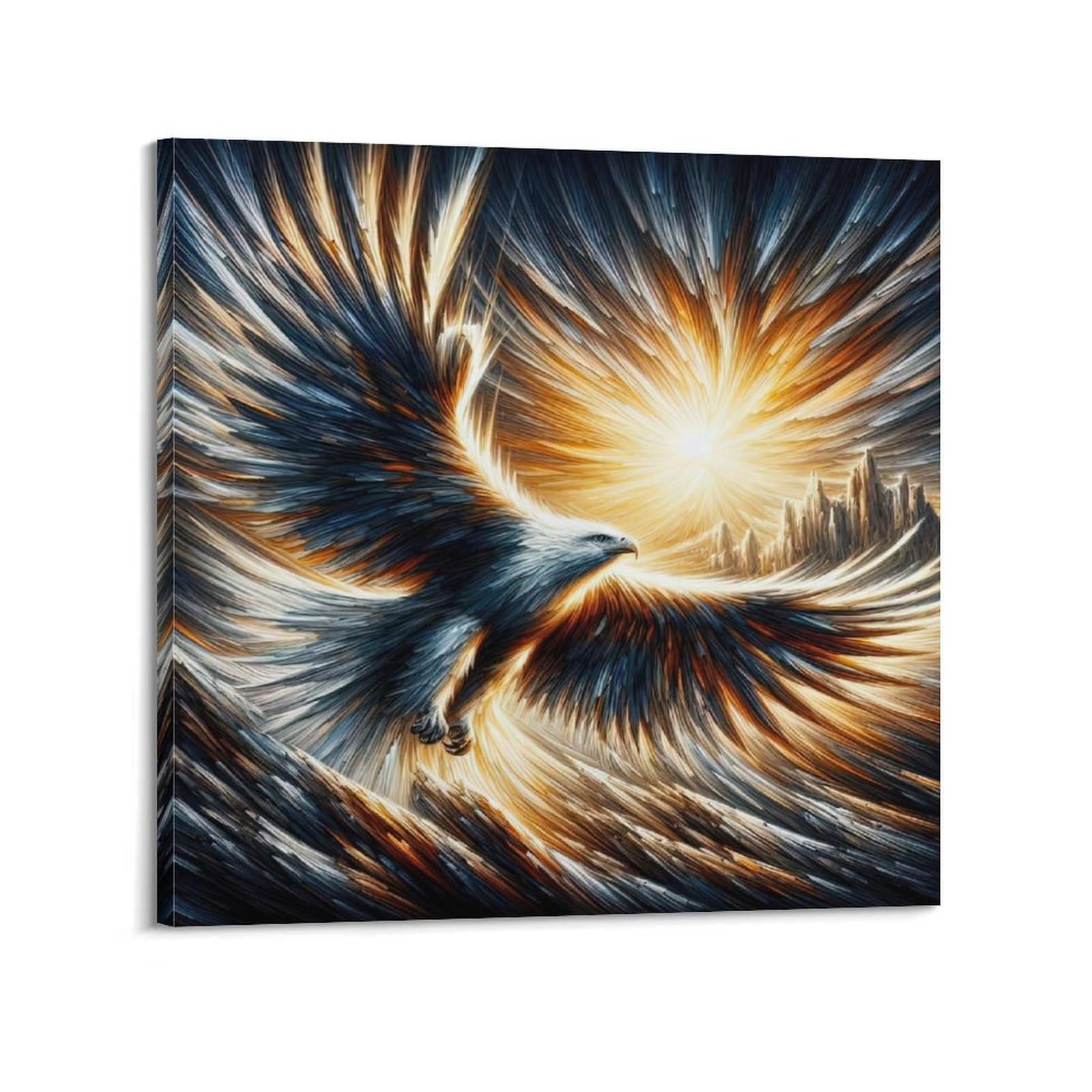 WPHSFX Animal Poster The Soaring Eagle Poster Decorative Painting Canvas Wall Posters And Art Picture Print Modern Family Bedroom Decor Posters 16x16inch(40x40cm)