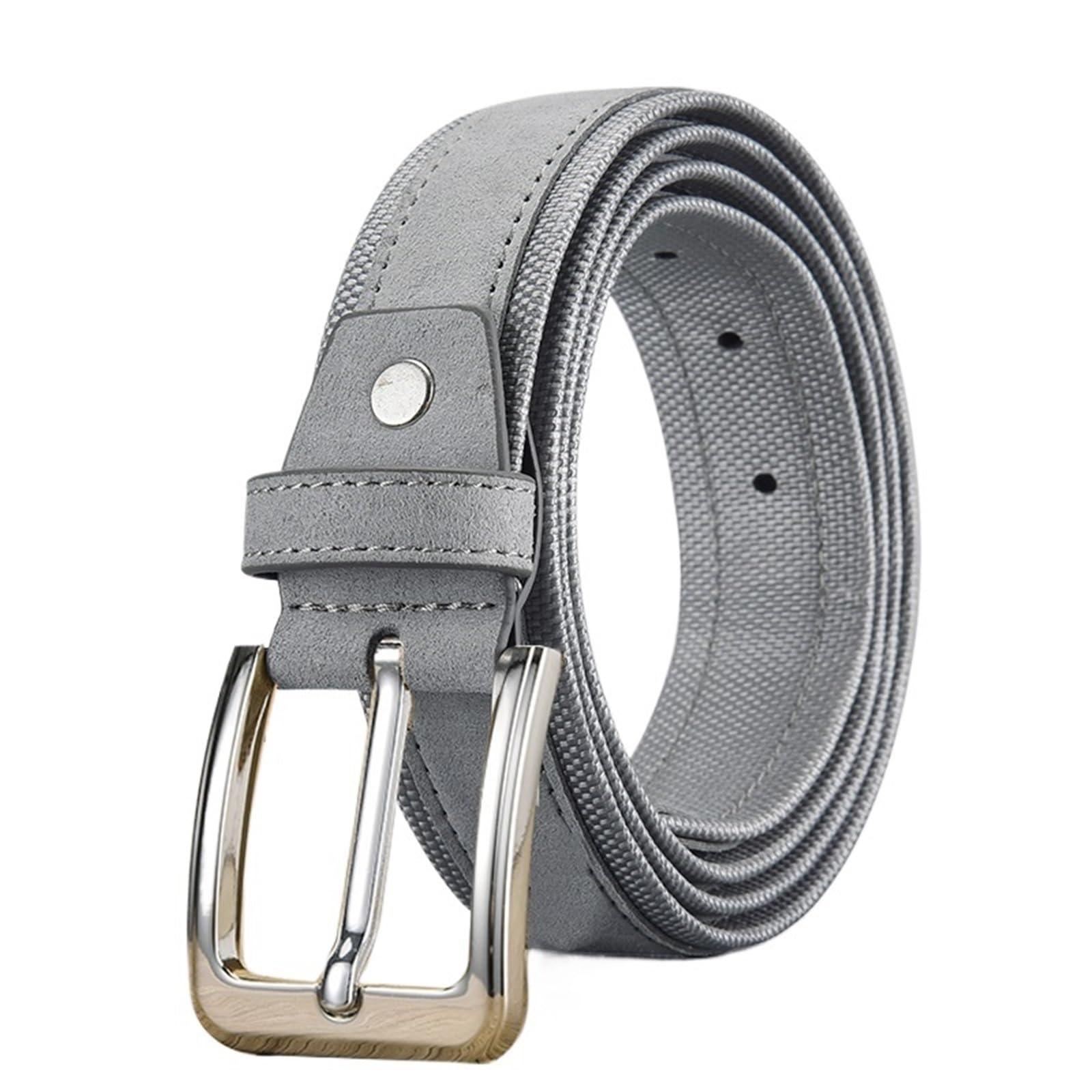UJEDFHV Men's Belt Men Belt With Strap Luxury Pin Buckle Belts 3.5/4.0 Cm Width Belt For Trousers Mens Accessories(120cm,3.8 cm Grey)