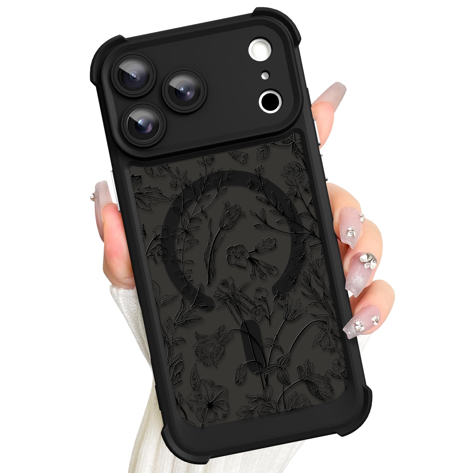 Coque fleur iPhone 17 Pro pour femme protégeant l'écran - 8