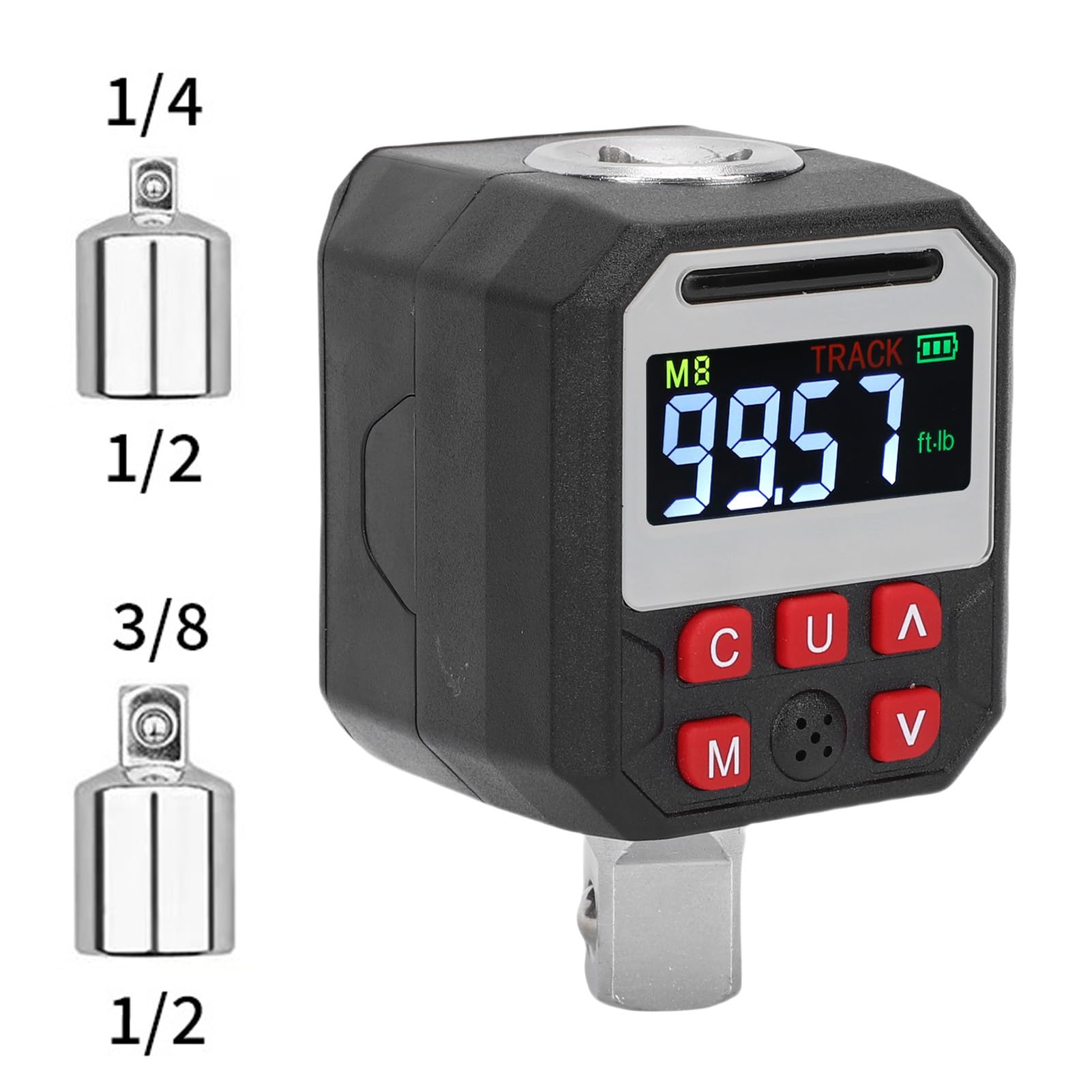 Cryfokt Cyfrowy Adapter Skrętny Dokładny Pomiar od 6,8 ​​do 135 Nm dla Profesjonalistów Przenośna Obudowa ze Stali Cr V