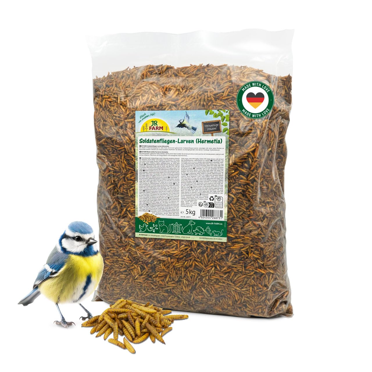 JR Farm Garden Hermetia/Larvas de Mosca de Soldado 5 kg