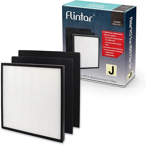 Flintar FLT5900 Filtro de repuesto J, compatible con purificador de aire Germ Guardian GermGuardian AC5900WCA y AC5900WDLX, 1 paquete