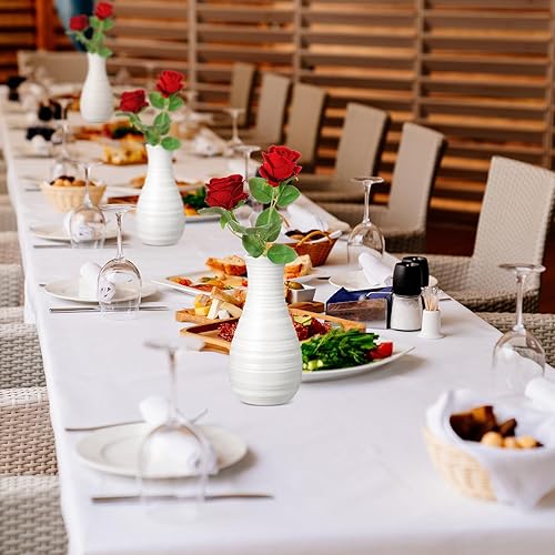 Miniatura 7 de Paquete de 10 jarrones de plástico compuesto a granel, pequeños jarrones cónicos altos para centros de mesa, jarrón irrompible para decoración de