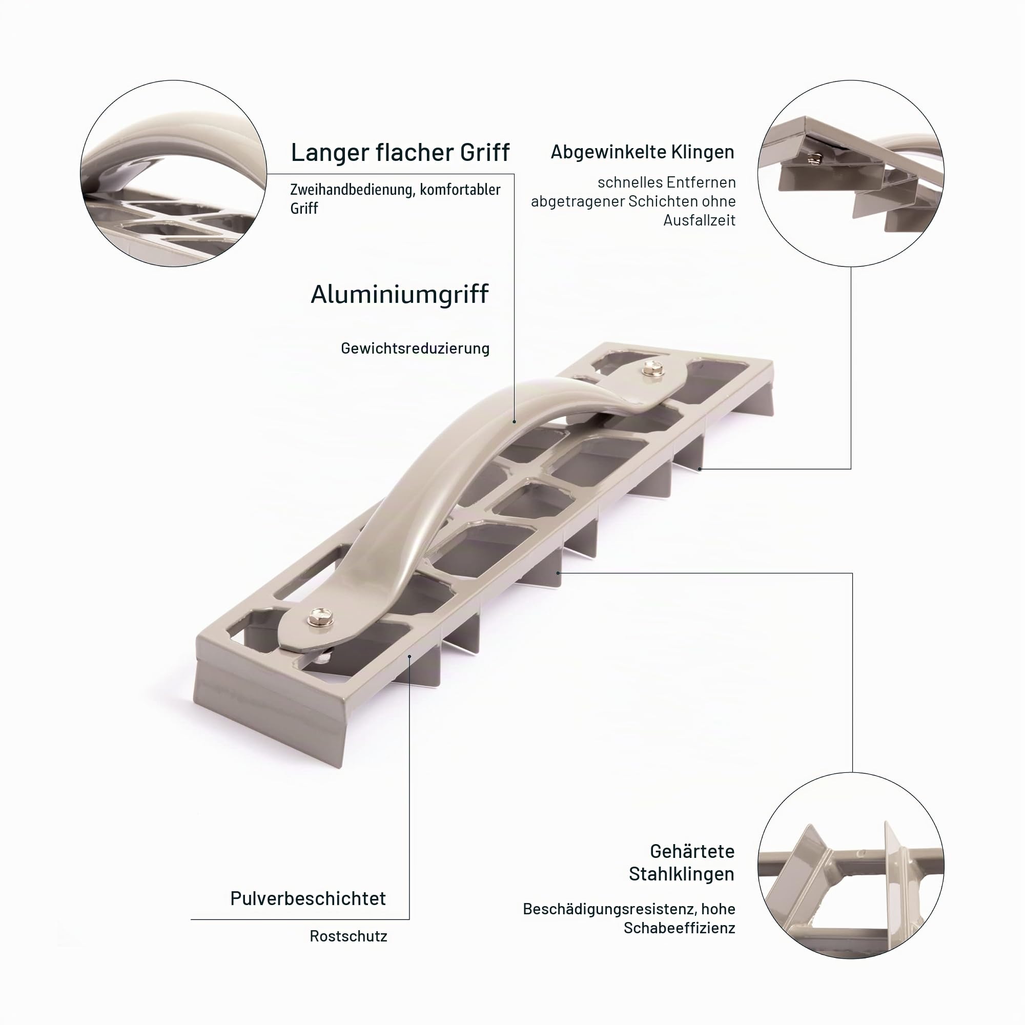 COMENSAL® Rabot - Aluminium-Rabot - Gipserhobel - mit 8 Mesern - Made in EU - 450 x 90 mm