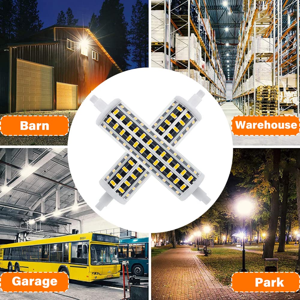 Genérico Bombilla Led R7s De 135 Mm, Sustituto De Lámpara Halógena De 150 W, Regulable, 1500 Lúmenes, Base Cerámica De Doble Extremo, Iluminación para Talleres Y Escenarios (Warm White 3000K No)