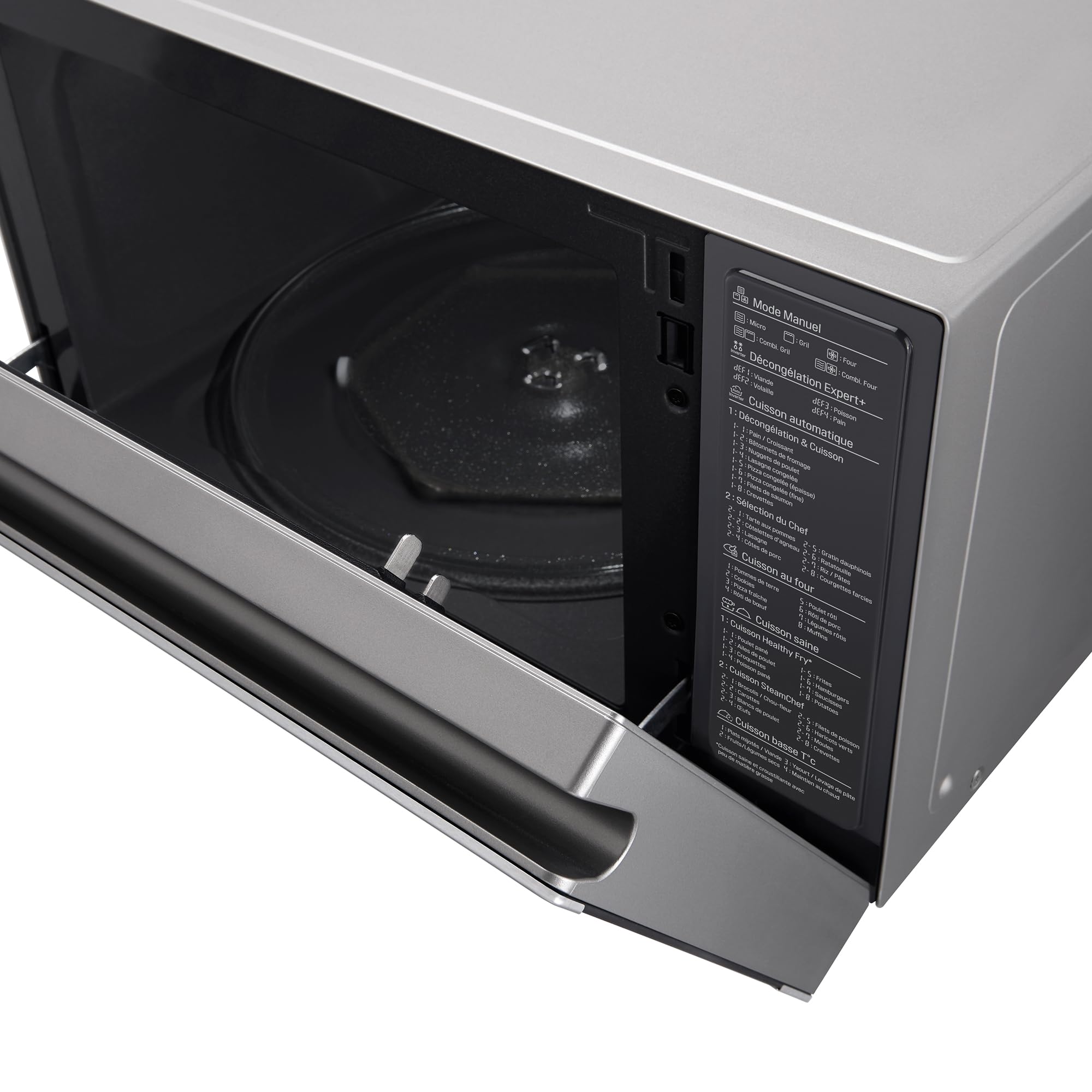 LG MJ3965ACS – Four micro-ondes 4 en 1 Smart Inverter, convection maximale de 1 850 W, gril de 950 W, micro-ondes de 1 100 W, capacité de 39 l, en acier inoxydable