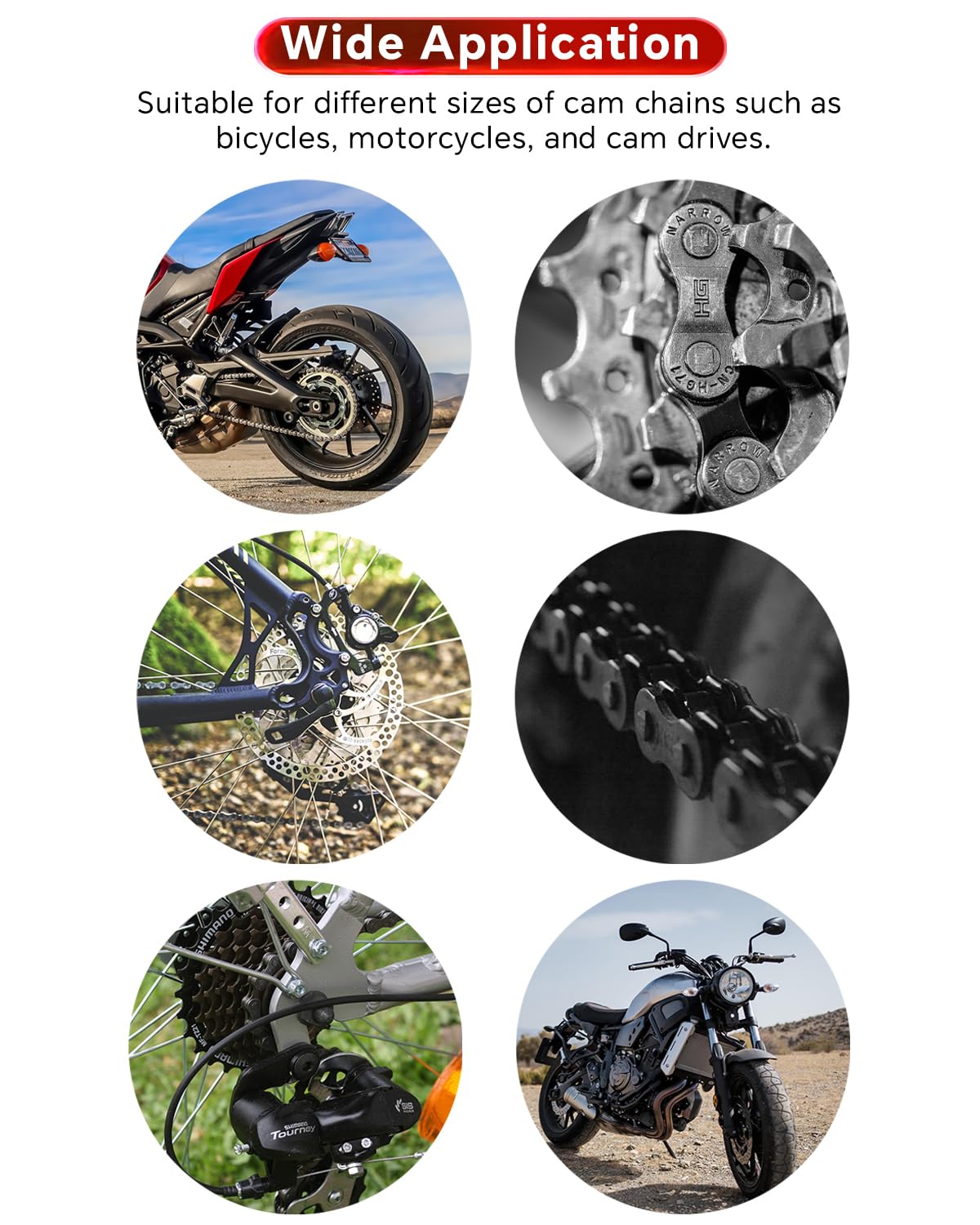 ATPEAM Juego de remachador de cadena de 13 piezas para motocicleta, herramienta de remachado de cadena, herramienta de separación de cadenas para motocicleta, ATV, Dirtbike