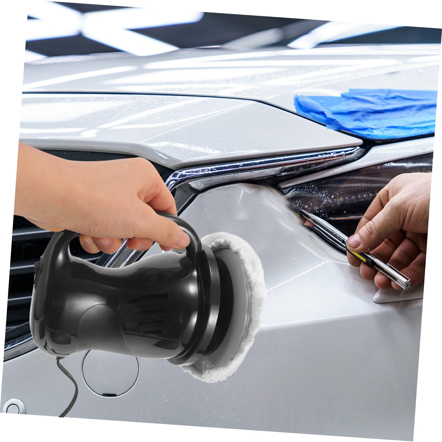 Cabilock Kit de Pulidora y Enceradora para Coche de 12 V Negro | Metal y Plástico, Prevención del Polvo, Mango Ergonómico, Uso en Automoción