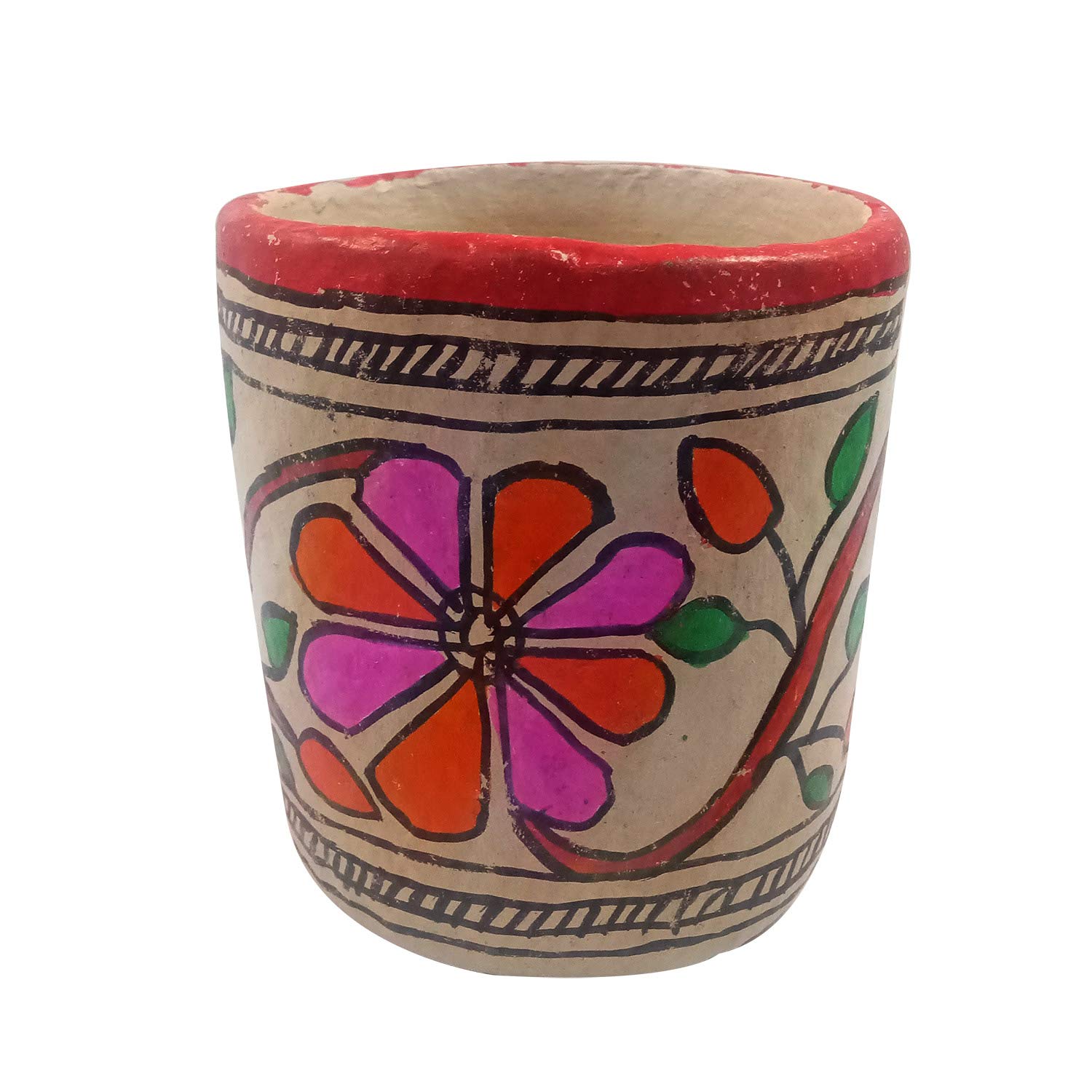 India Meets India Handicraft Papier Mache Pen Holder Pencil Holder Desk Organizer, Best Gifting Made by Awarded Indian Artisan