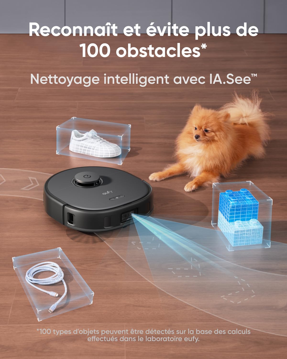 eufy Robot aspirapolvere e mocio Omni X10 Pro, aspirazione 8.000 Pa, auto-svuotamento e imbottitura, 2 mop di sollevamento auto, prevenzione degli ostacoli (ricondizionato)