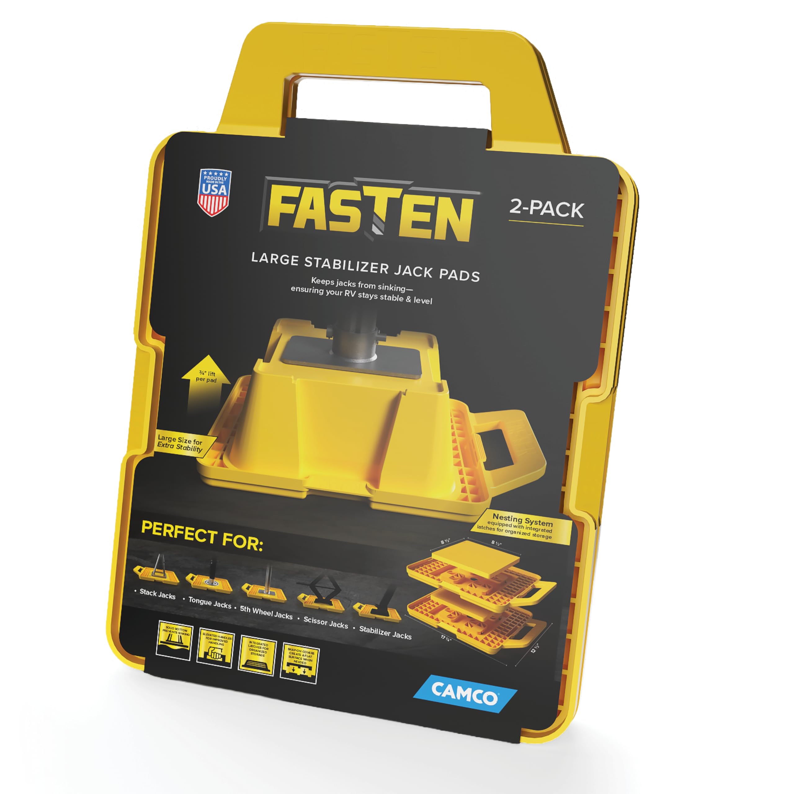Amazon.com: Camco Fasten Large RV Stabilizer Jack Pads, 2-Pack