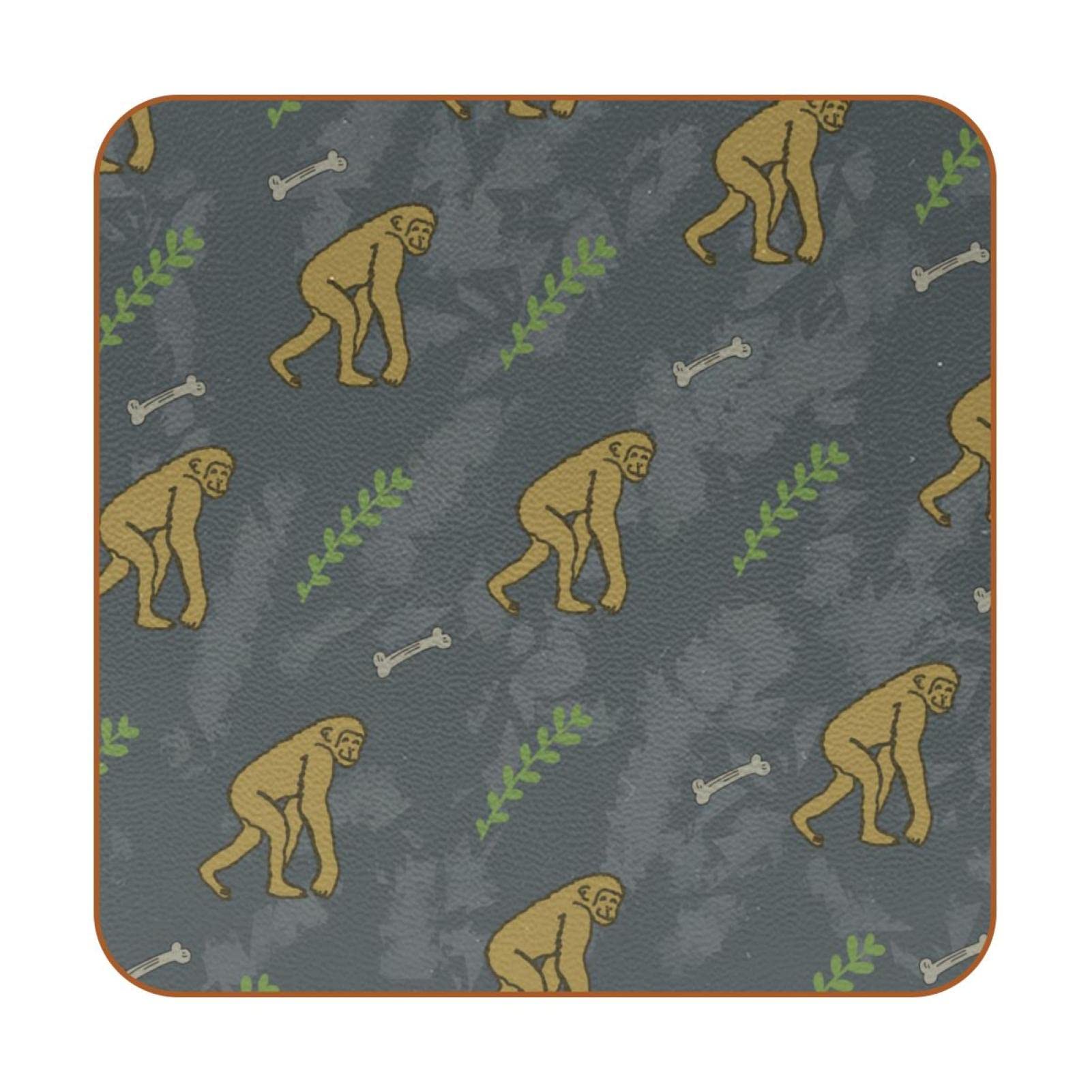 Sous-verres motif singe par 6 pour sublimer vos apéritifs et repas de famille
