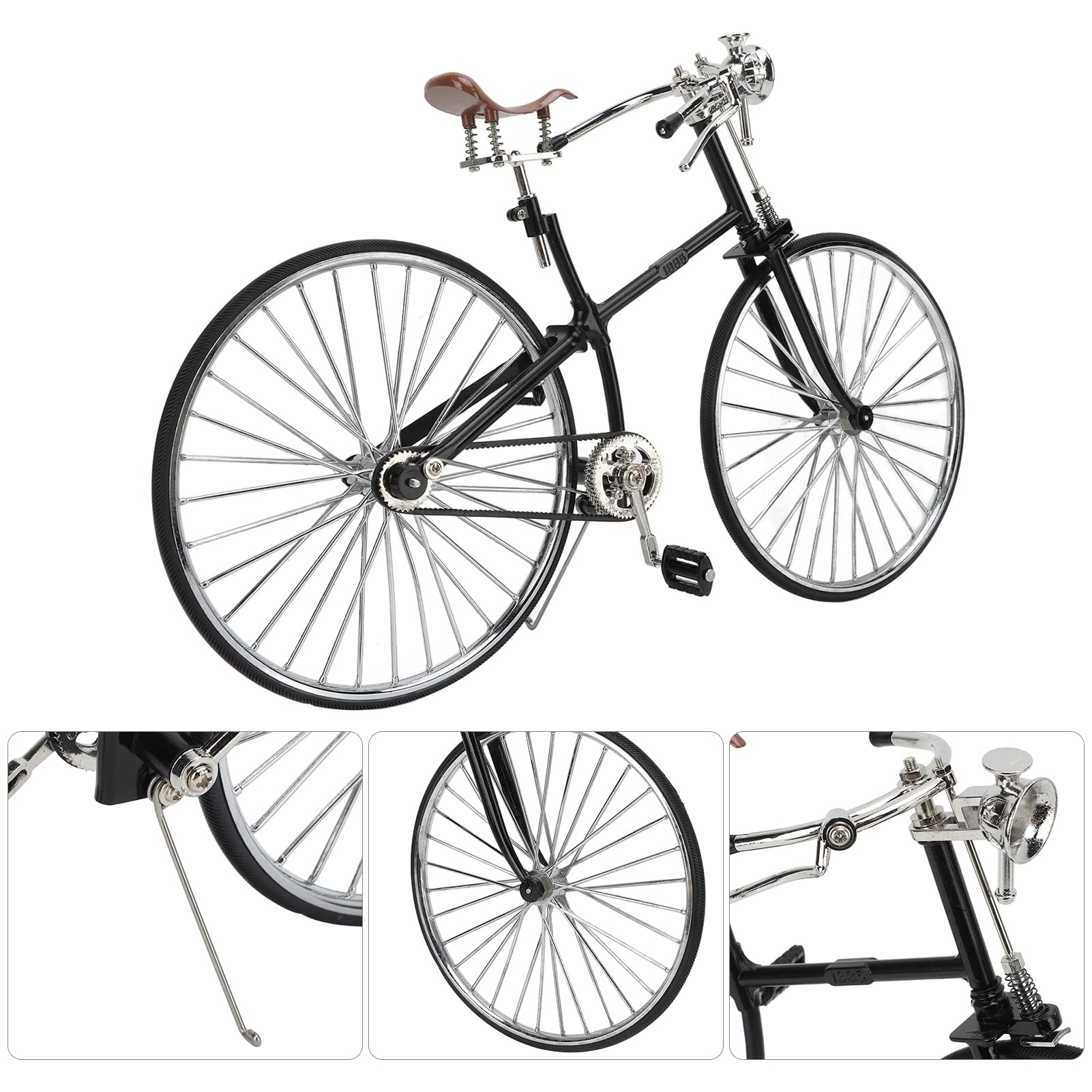 Modelo de Bicicleta Retro, Mini Bicicleta Desmontable de Metal, | Neumáticos de Goma, Adorno de Escritorio, Réplica de los 80, Marco Metálico Durable