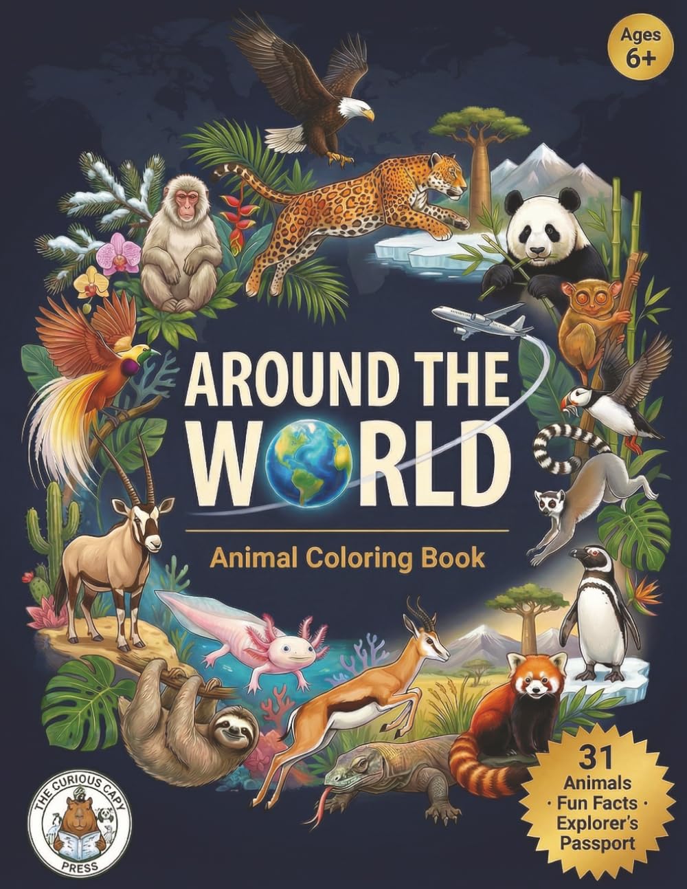 Around the World: Animal Coloring Book