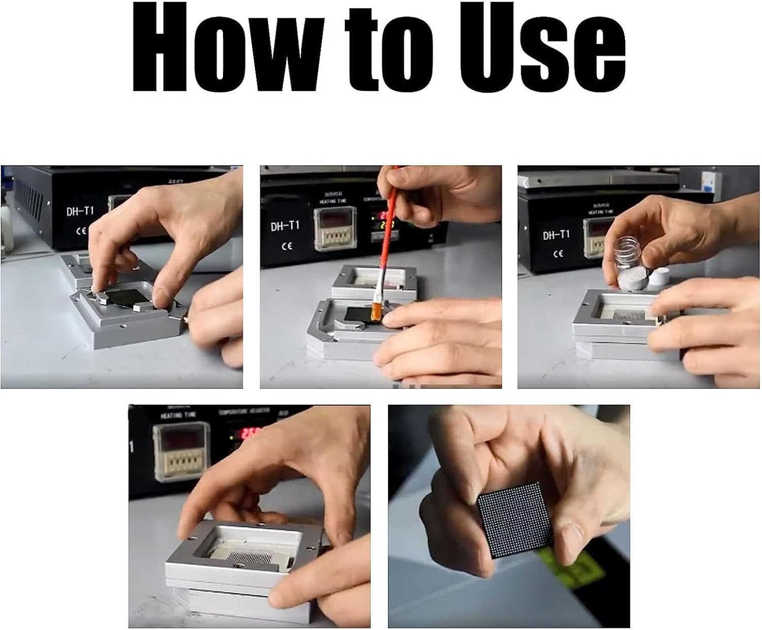 BGA Reballing Station, Diagonal Stencil Solder Template, Aluminum Alloy Rework Kit for Computer CPU Phone Manual Soldering