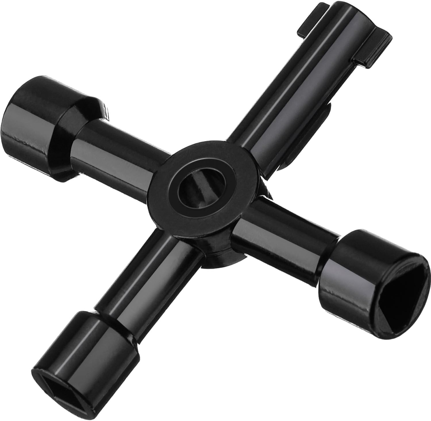 WILLBOND 4 Way Multifunction Utility Key for Water Gas Electric Box Medicine Cabinet Key Opening, Black