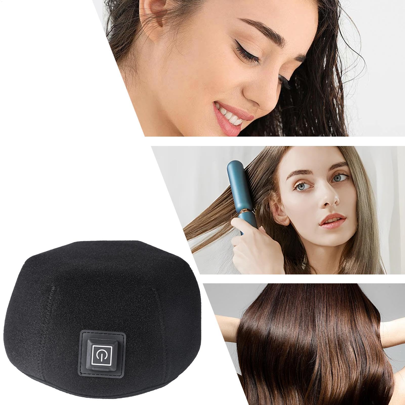 Cuffia per la ricrescita dei capelli, dispositivo LED a infrarossi per prevenzione 'alopecia, 7,87 x 3,94 pollici luce rossa X diradamento, design unisex, efficace, ripristino dei capelli X Growth