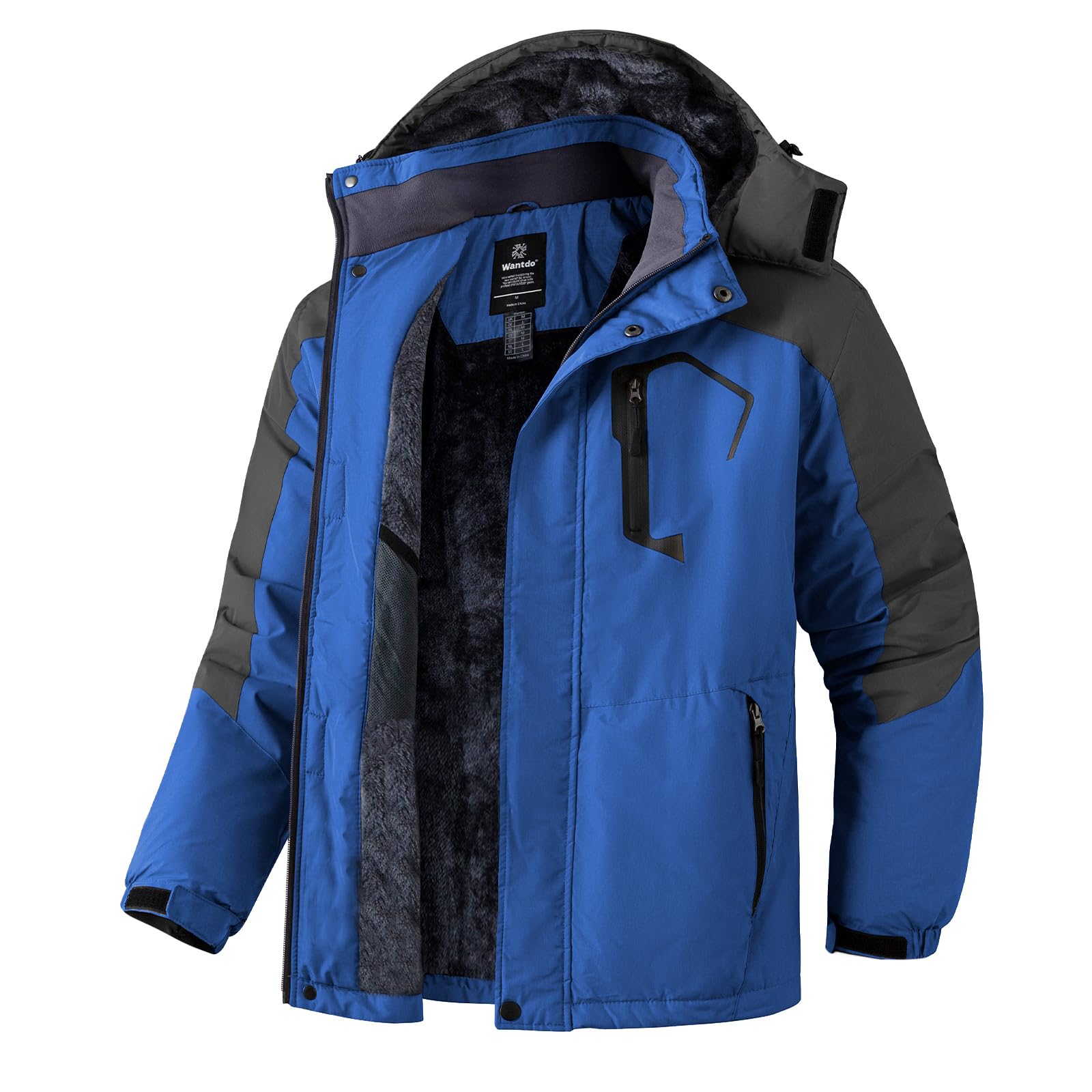 Wantdo Chaqueta de Esquí de Montaña para Hombre Abrigo de Invierno Impermeable con Capucha Cazadora de Snowboard Cálida Chaqueta al Aire Libre Antiviento Hombres — view 10