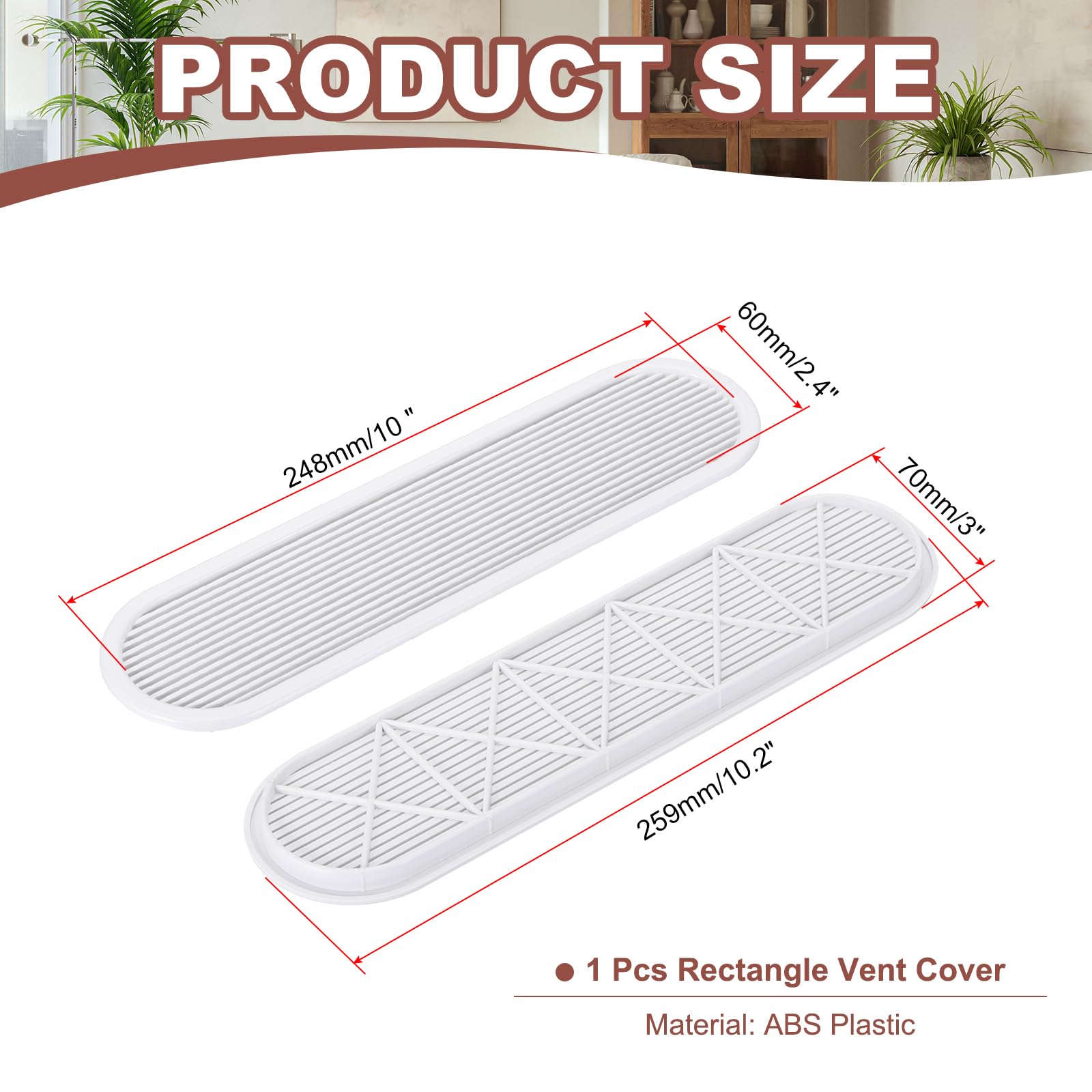 PATIKIL 10 Inch Oval Ventilation Grille - Image 2
