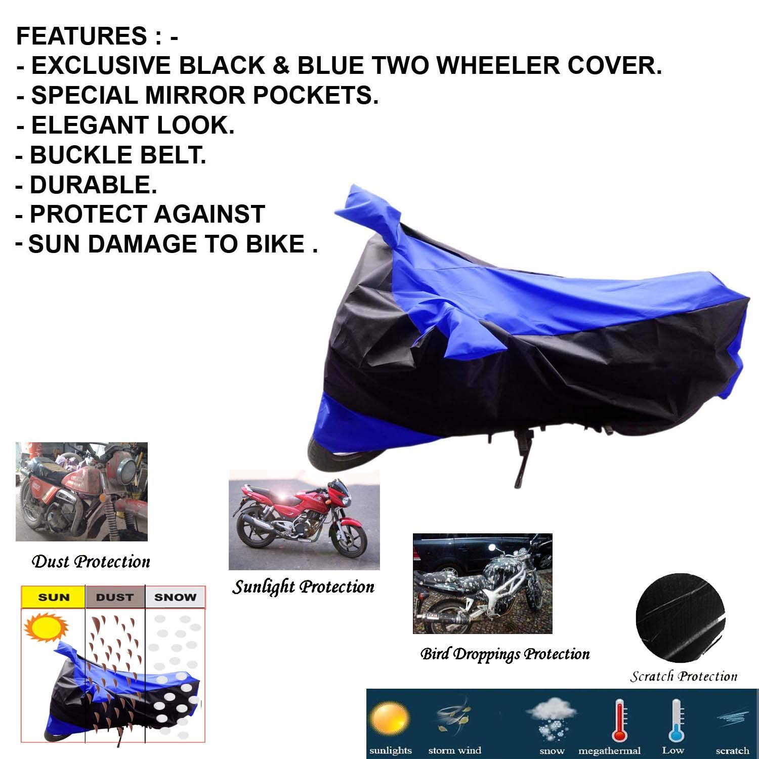 Kandid Bike Cover for Honda Dream Yuga (Free Pollution Mask) - Blue_BKBL-T1-BBC-S+POLLUTION-MSK157