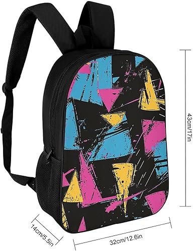 Miniatura 2 de Mochila estilo grunge retro de los años 80 y 90 para laptop, unisex, para el trabajo, viajes, senderismo, camping, 17 pulgadas