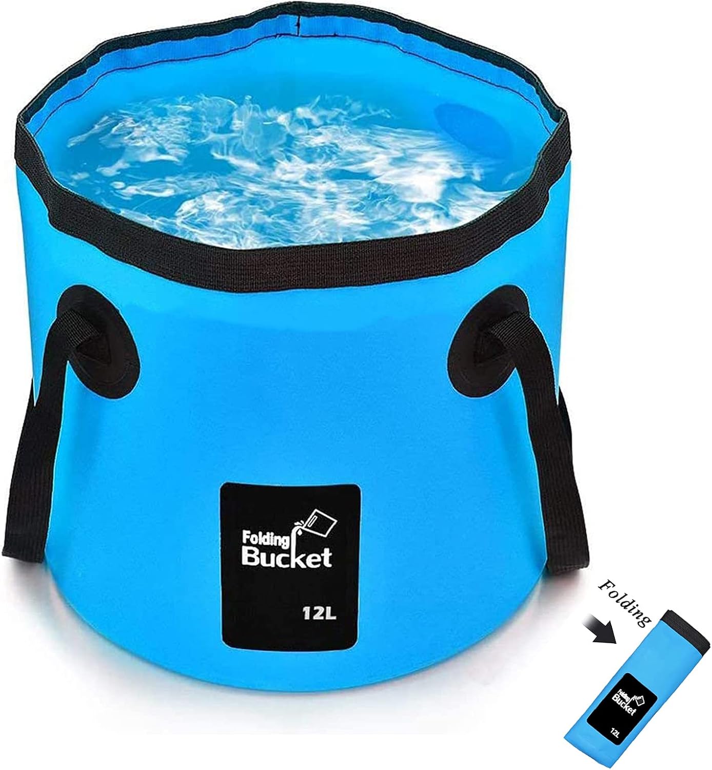 Folding Water Bucket, 12L Portable Collapsible Water Bucket
