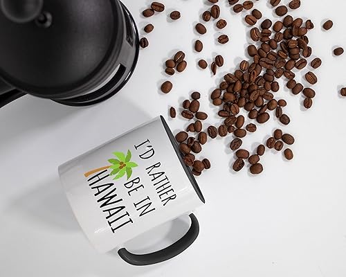 Miniatura 3 de Taza de café Id Rather Be In Hawaii, divertidas tazas de regalo únicas para hombre, mujer, mamá. Regalos sarcásticos de vacaciones para cualquier