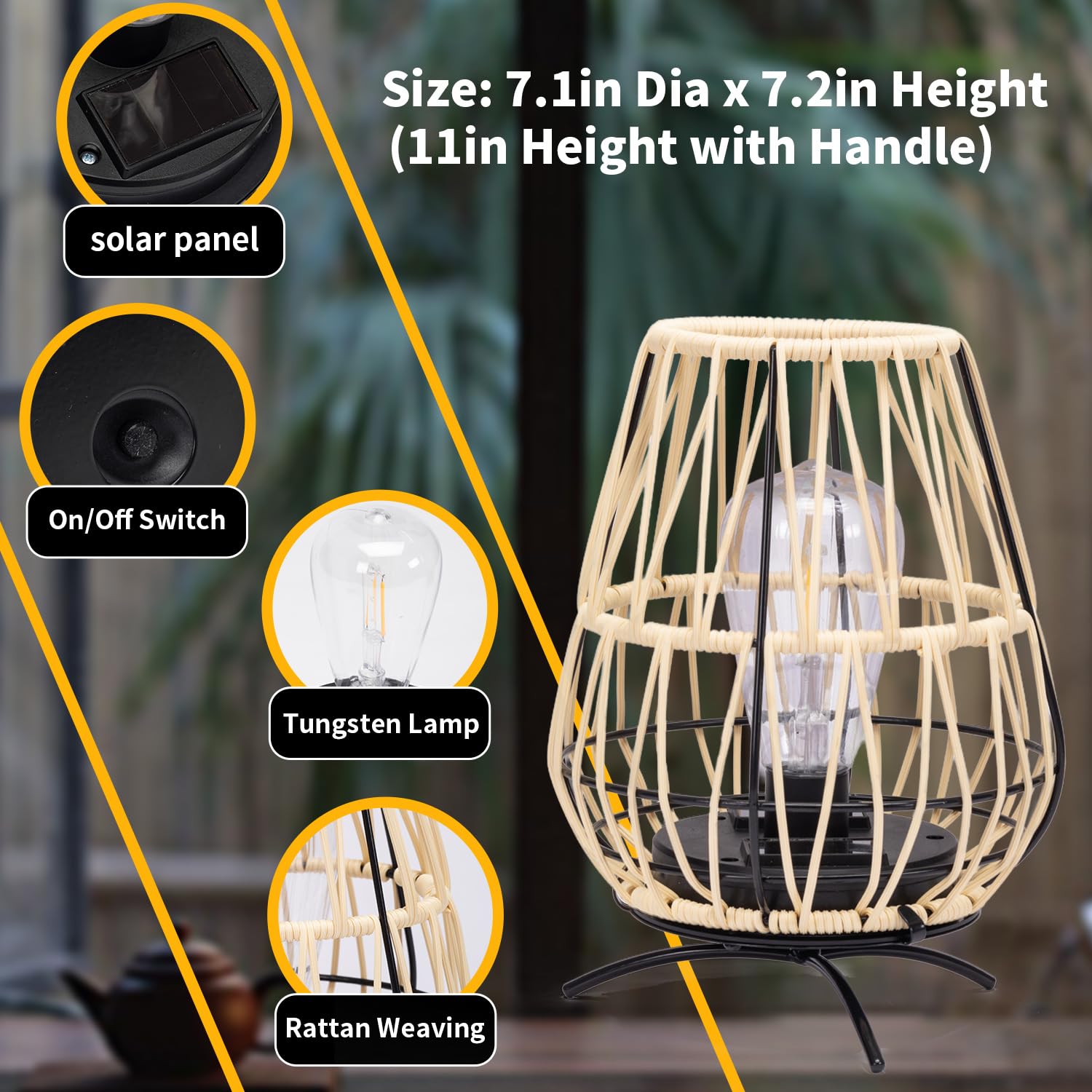 Lanterne solari da esterni, a energia solare, da appendere, con supporto, lampada da tavolo decorativa per giardino, patio, cortile, prato, confezione da 2