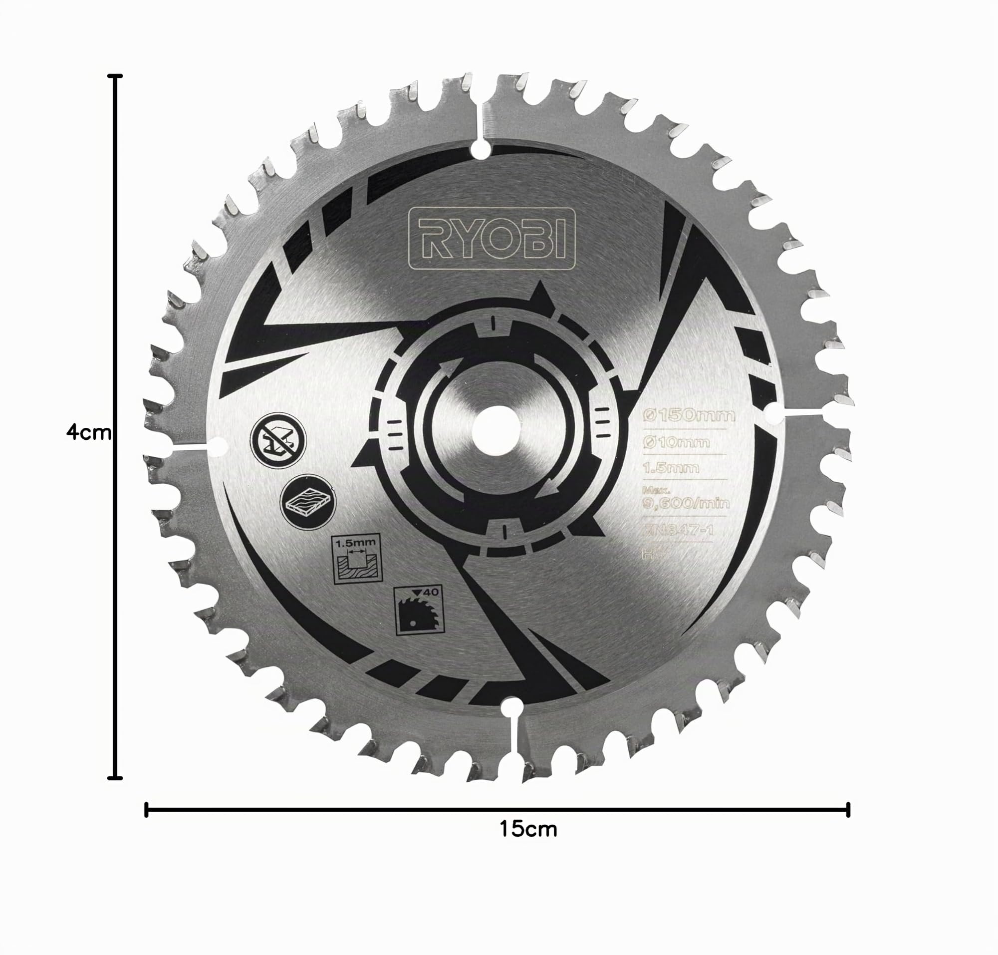 RYOBI - Lame Scie Circulaire 150mm Finition - CSB150T40-40 Dents, Coupe Nette, Alésage 10mm