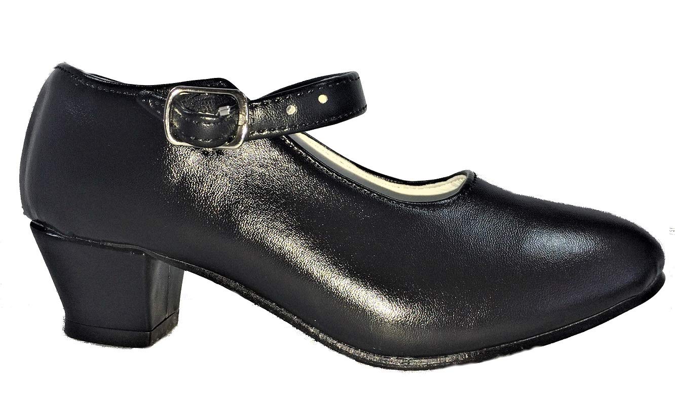 LBA Zapatos de Flamenco, Sevillanas, Danza, Baile, Niñas y Mujeres. Color Negro.